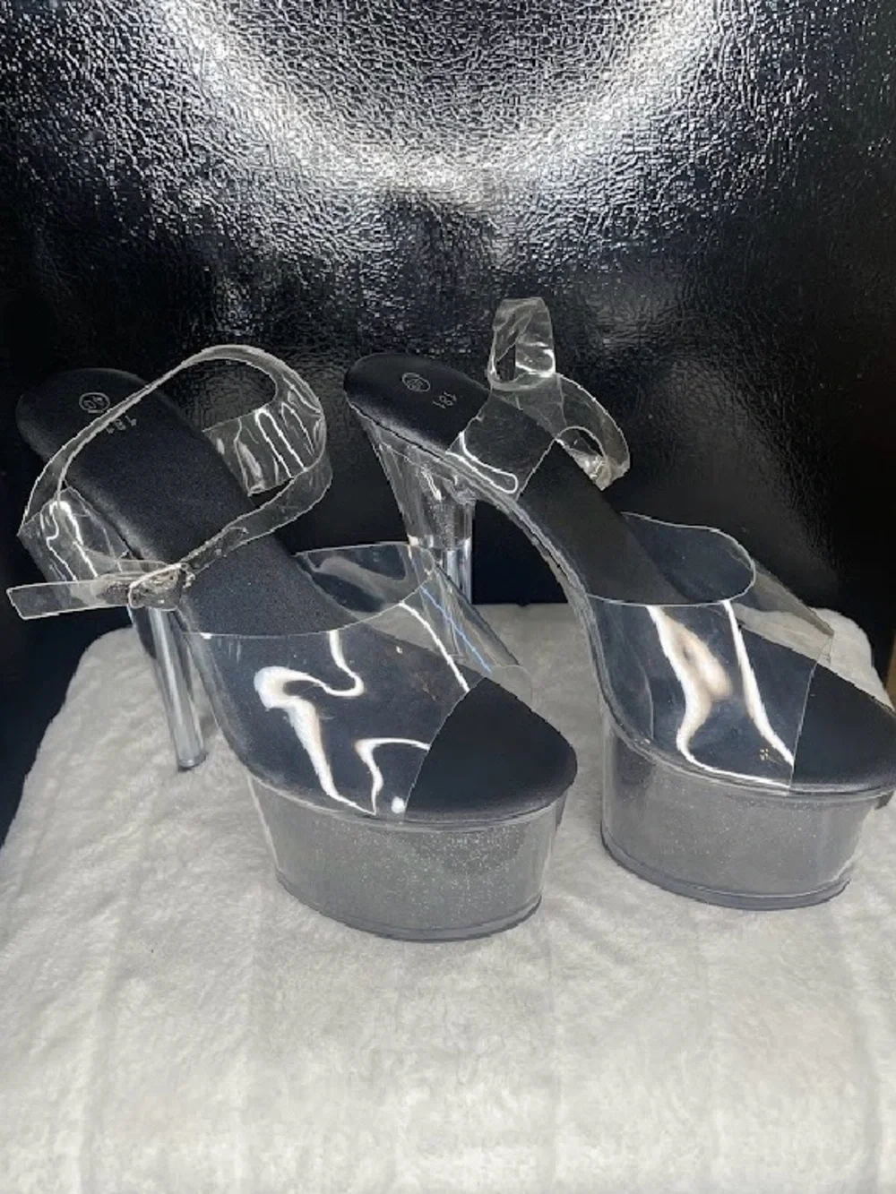 Clear Platform High Heel Sandals - Women